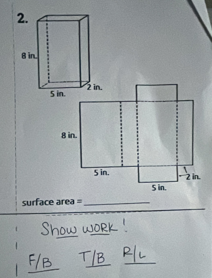 surface area =_ 
_