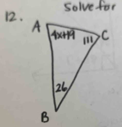 Solve for
12.