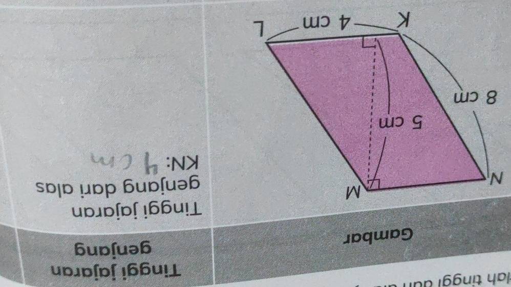 lah tinggi đun 
Tinggi jajaran 
genjang 
Gambar 
Tinggi jajaran 
genjang dari alas 
KN: