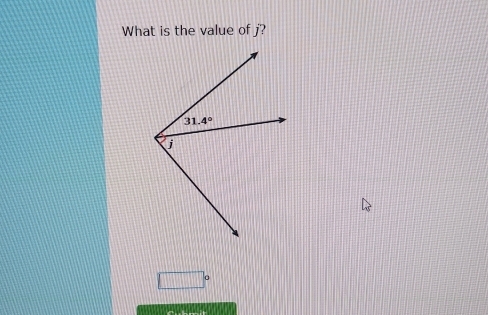 What is the value of j?
31.4°
j
□°