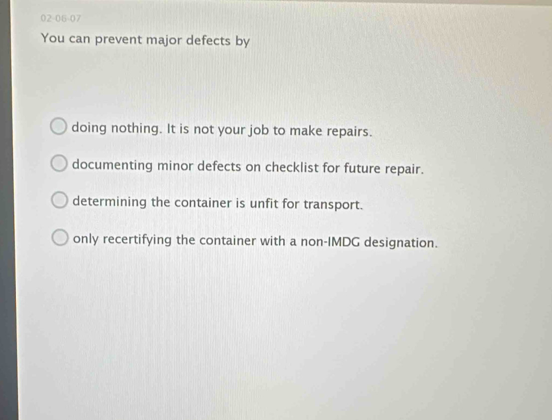 Solved: 02-06-07 You can prevent major defects by doing nothing. It is ...