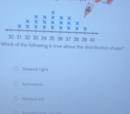Solved: Which of the following is true about the distribution shape ...