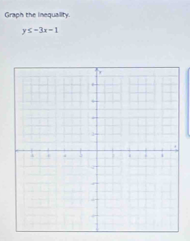 Graph the Inequality.
y≤ -3x-1