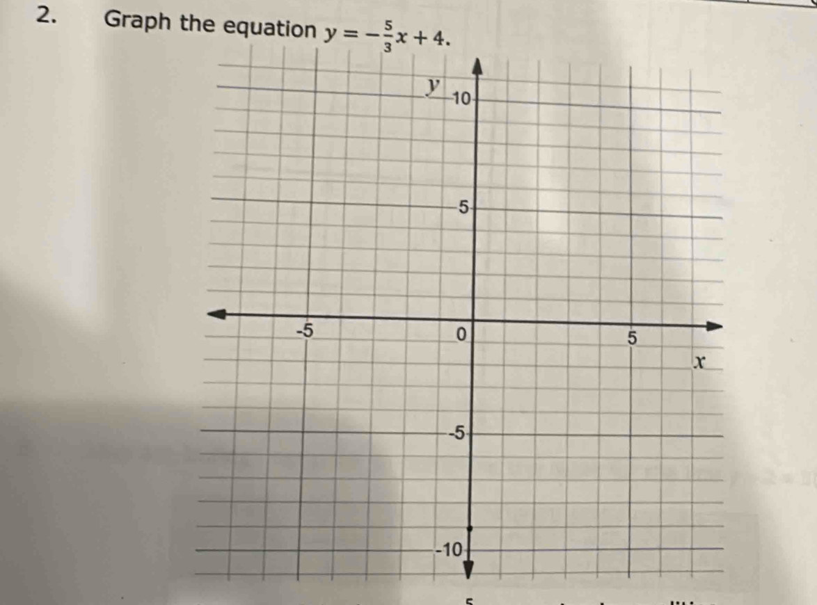 Graph the equation y=- 5/3 x+4. 
C