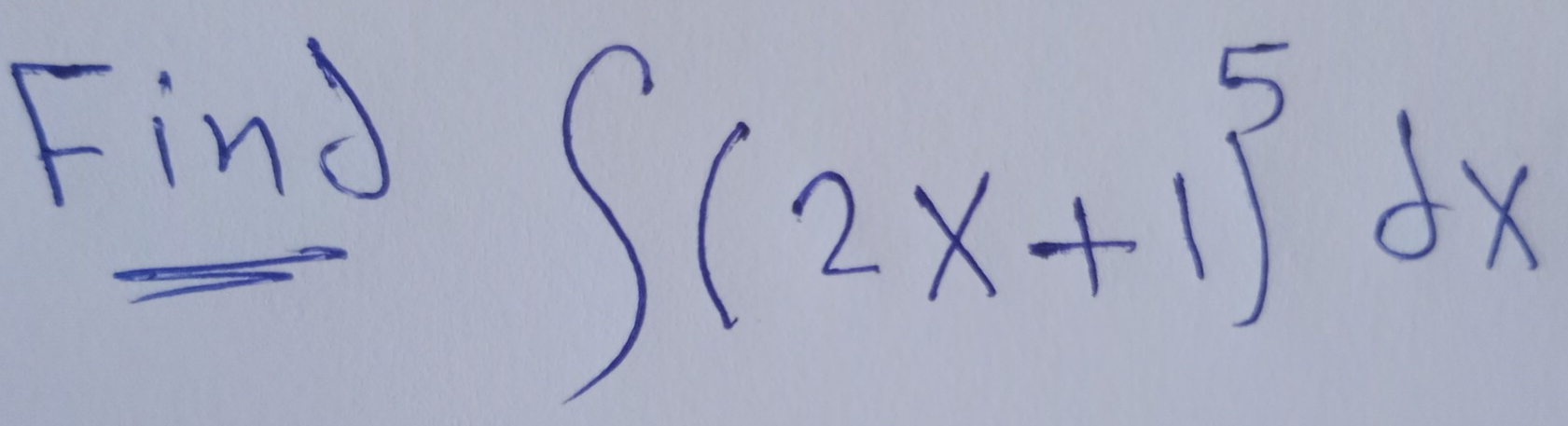 Find
∈t (2x+1)^5dx