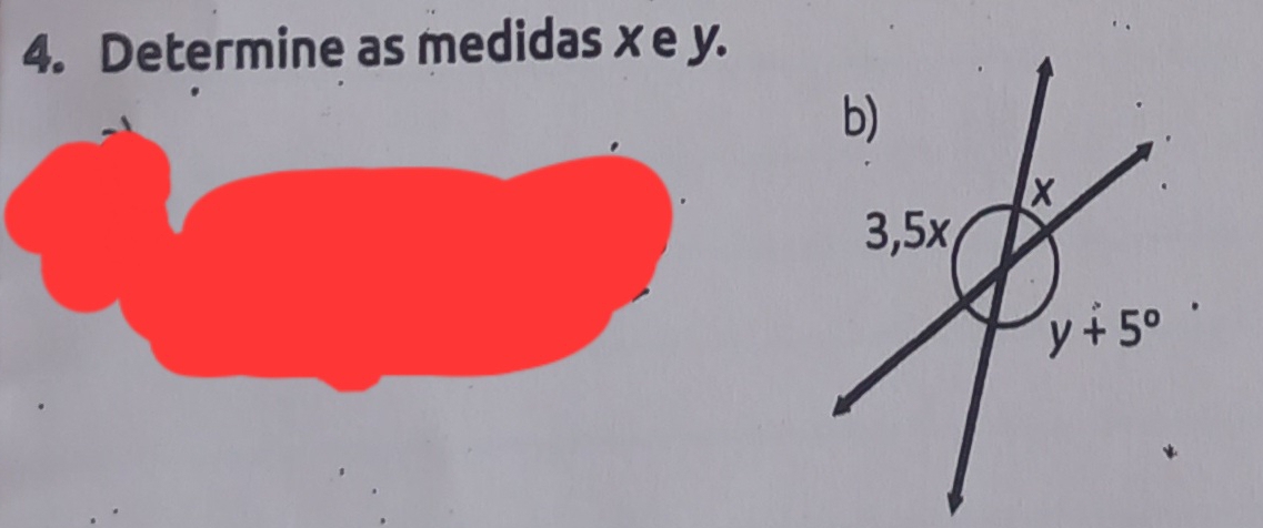 Determine as medidas x e y.