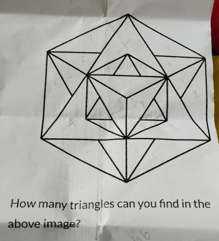 How many triangles can you find in the 
above image?