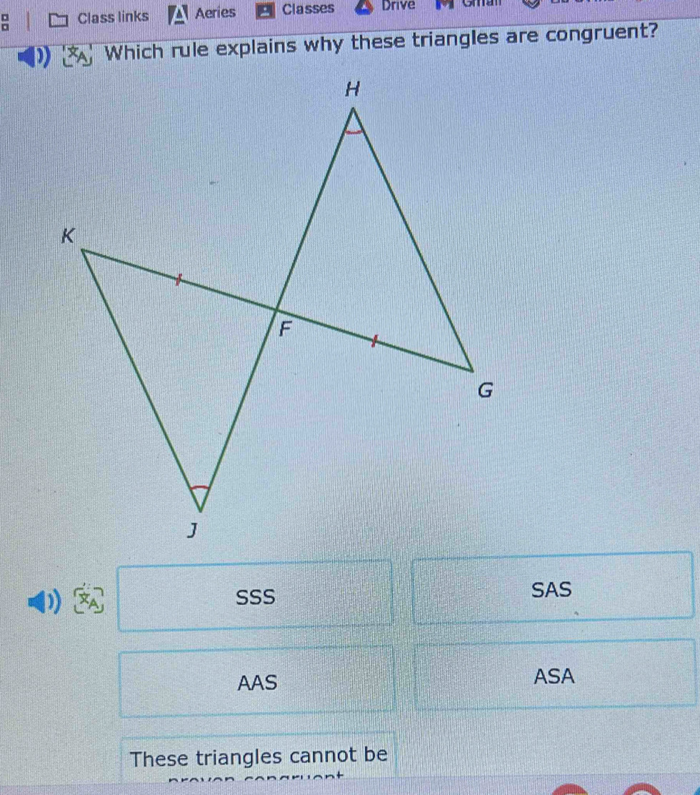 Solved: Class links Aeries Classes Drive Gma Which rule explains why ...