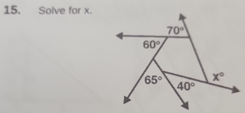 Solve for x.