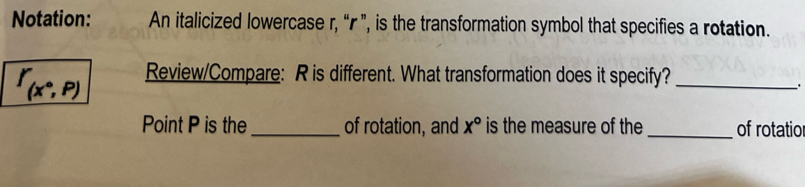 Solved: Notation: An italicized lowercase r, “ r ”, is the ...