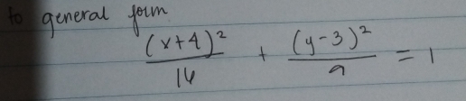 1general joim
frac (x+4)^216+frac (y-3)^29=1