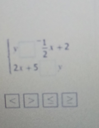 beginarrayl y- 1/2 x+2 2x+5yendarray.