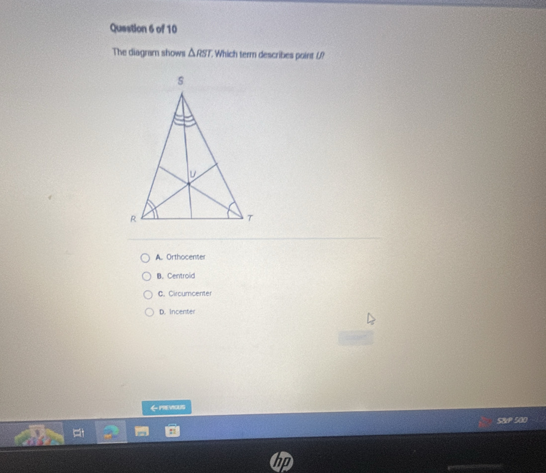 Solved: The diagram shows RST Which term describes point /? A ...