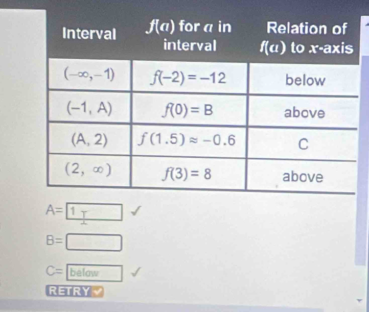 A= 1-
B=□
C=below
RETRY