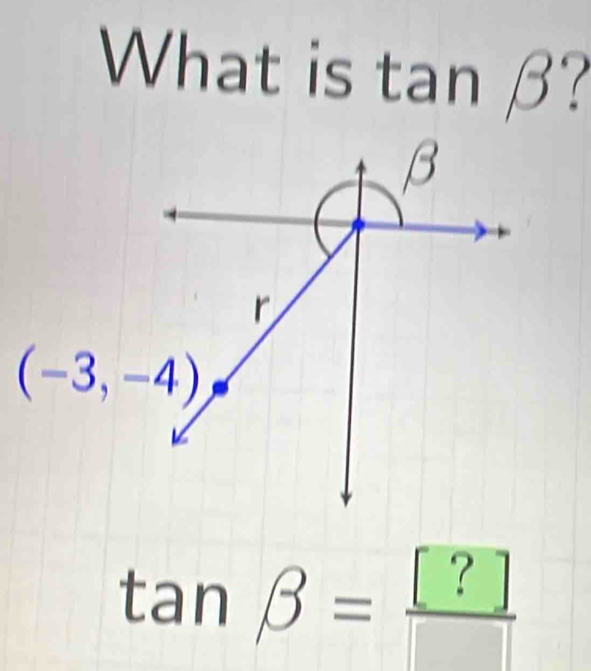 What is tanβ?
tan beta = [?]/[] 