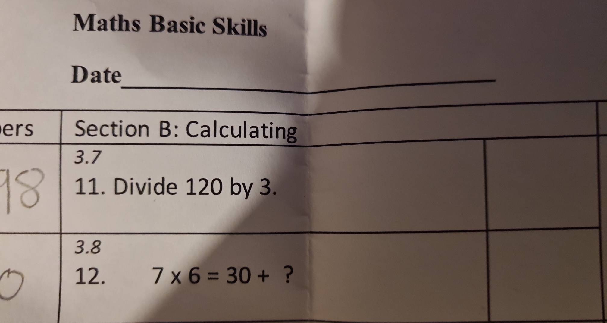 Maths Basic Skills
Date_
e