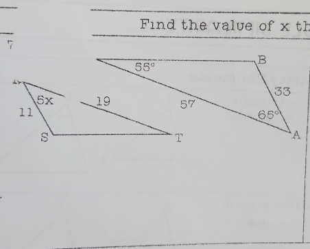 Find the value of x th