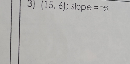 (15,6); slope =^-4/_5