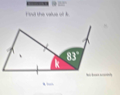 (0) T°
Find the value of k.
A Foom