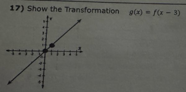 Show the Transformation g(x)=f(x-3)