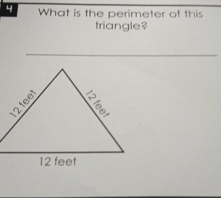 What is the perimeter of this 
triangle? 
_