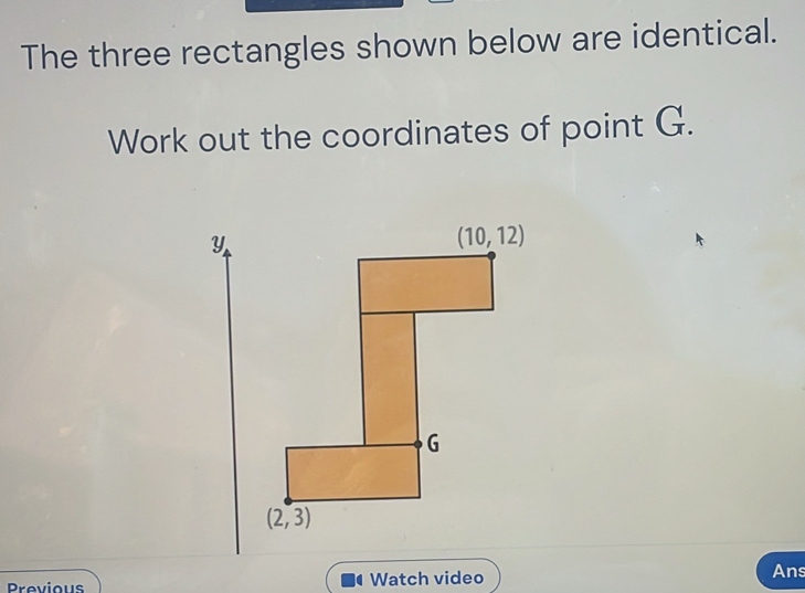 Solved: The three rectangles shown below are identical. Work out the ...