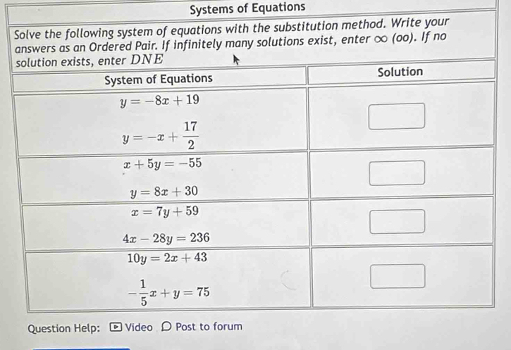 Systems of Equations
S