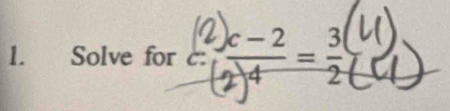 Solve for c :