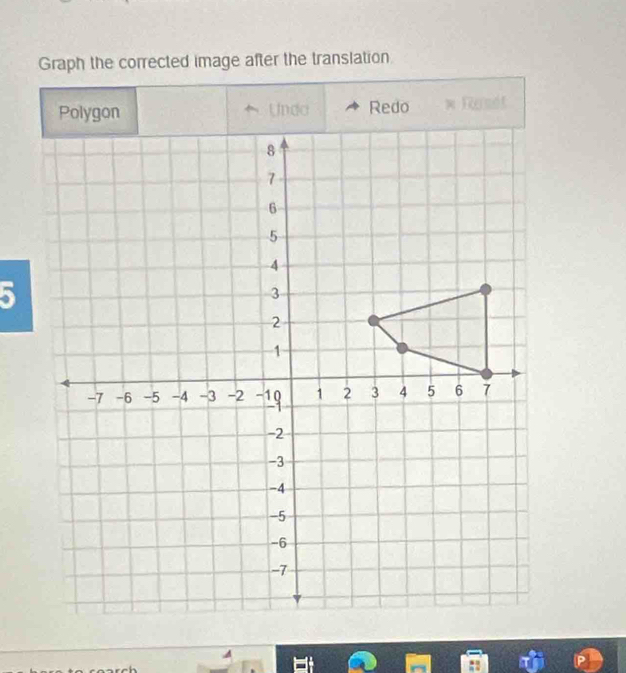 Graph the corrected image after the translation