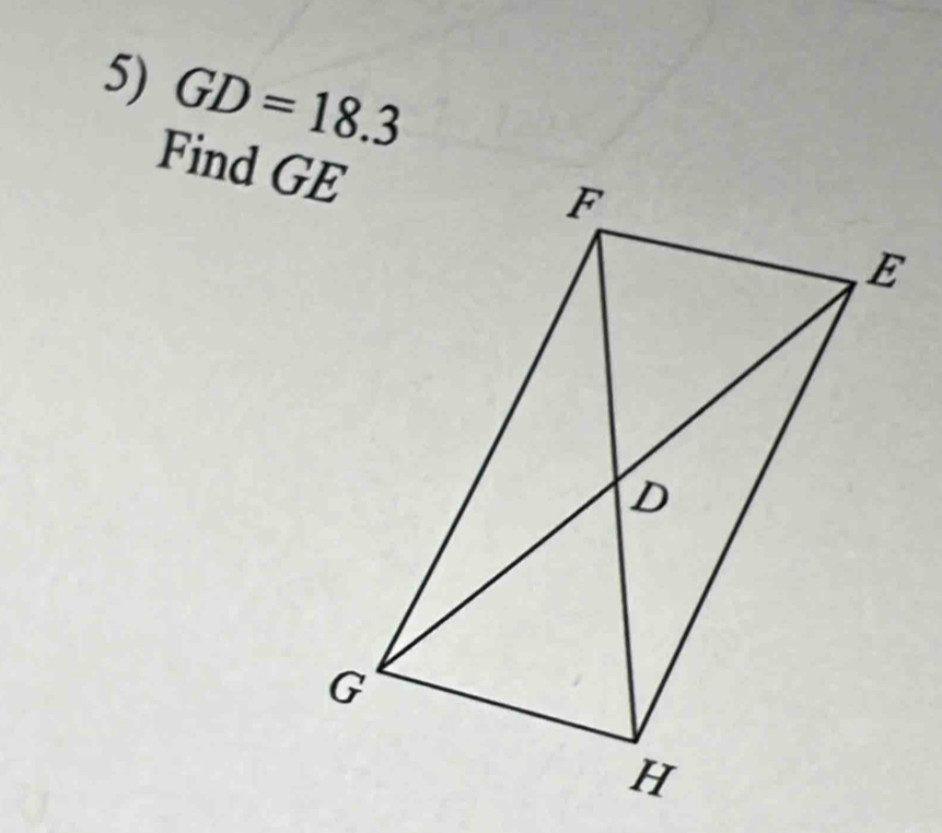 GD=18.3
Find GE