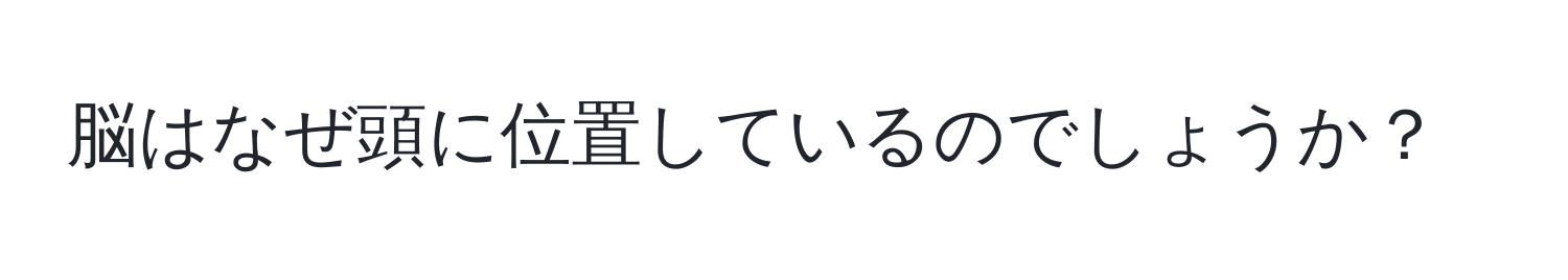 脳はなぜ頭に位置しているのでしょうか？