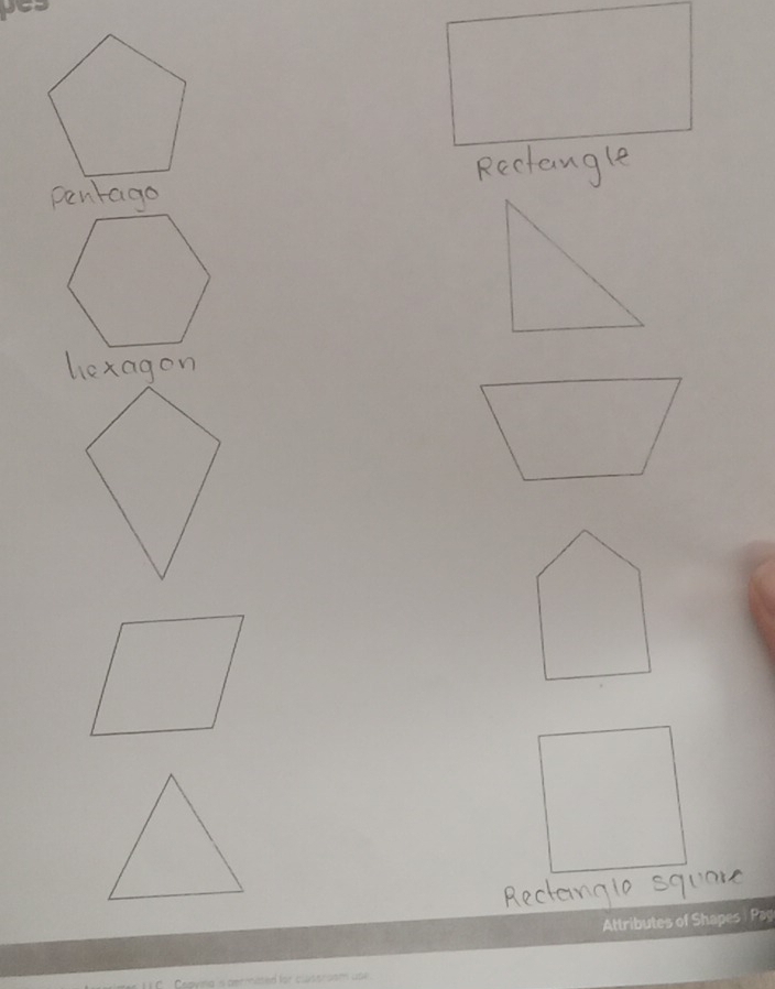 Attributes of Shapes Pa