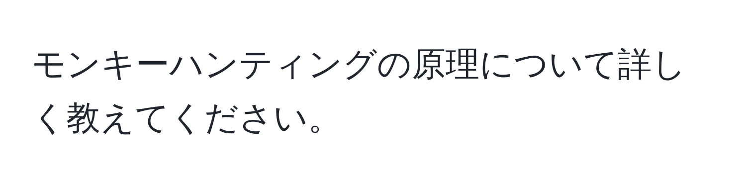 モンキーハンティングの原理について詳しく教えてください。