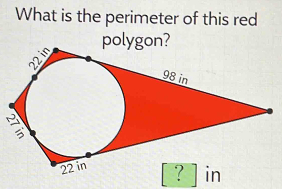 What is the perimeter of this red 
polyg 
? ]