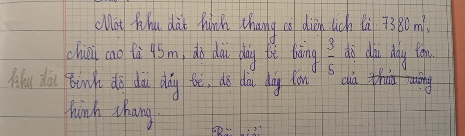 clat Whu dài hinh chong ca dion lich lù 7380m^2, 
chl cao fà 45m, do dài day bē bàng  3/5  do dhi day ton 
Whu dài Buink do doi dǎy te, dò dà dag fon cla 
hinh thang