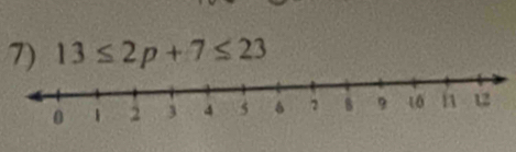 13≤ 2p+7≤ 23