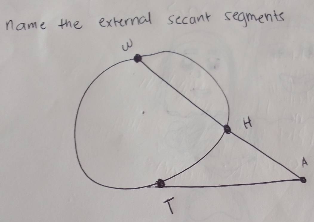 name the external secant segments
A