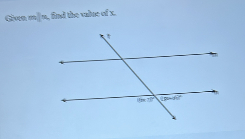 Given mallparallel mwidehat n find the value of x.