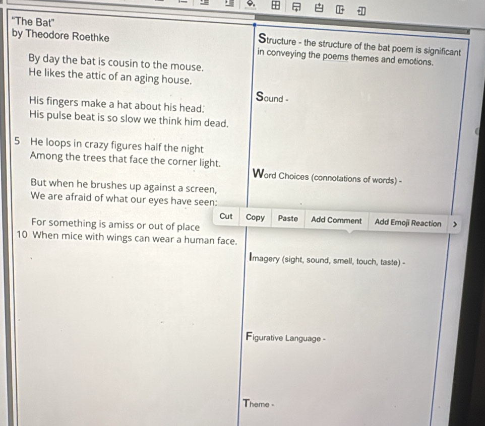 Solved: “The Bat” Structure - the structure of the bat poem is ...