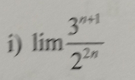 limlimits  (3^(n+1))/2^(2n) 