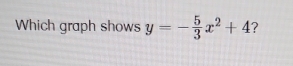 Which graph shows y=- 5/3 x^2+4 ?