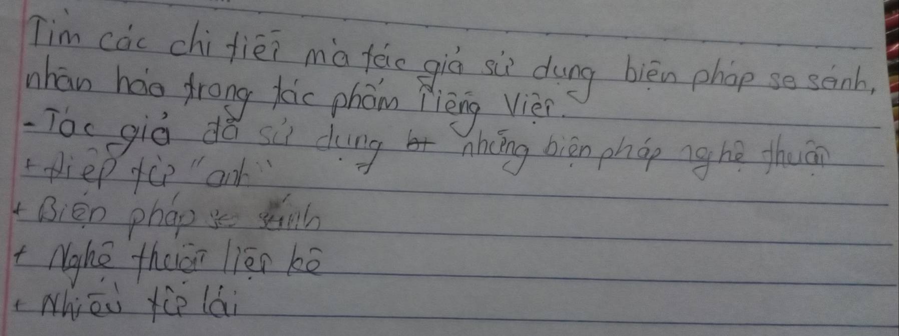 Tim cac chi fiēi mà fēie giú sii dung bièn phop se sonb. 
nhān háo frong jàc phòn Pièng viè? 
Toc giò dǎ sù duing r nhcng biān phop nghé thuán 
fliep fie " ank 
4Bièn phap ye snh 
t Nghe theor liès kē 
Whiēi fce lái