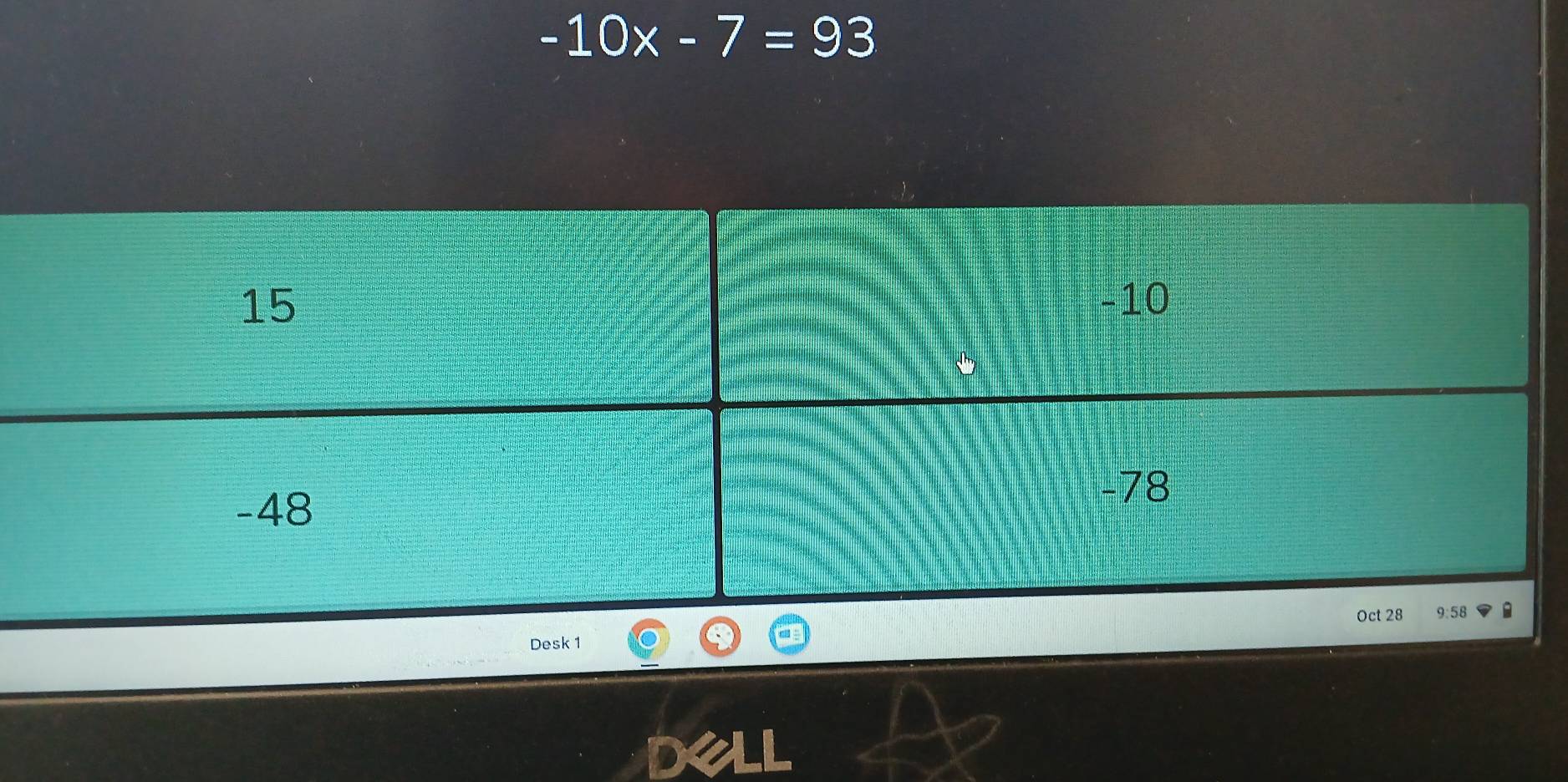 -10x-7=93