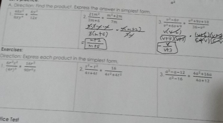 a^2
A. Direction: Find the produ
E
D
L
fiest