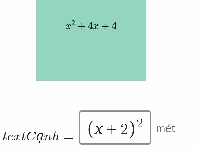 x^2+4x+4
textC a_n h= (x+2)^2 mét