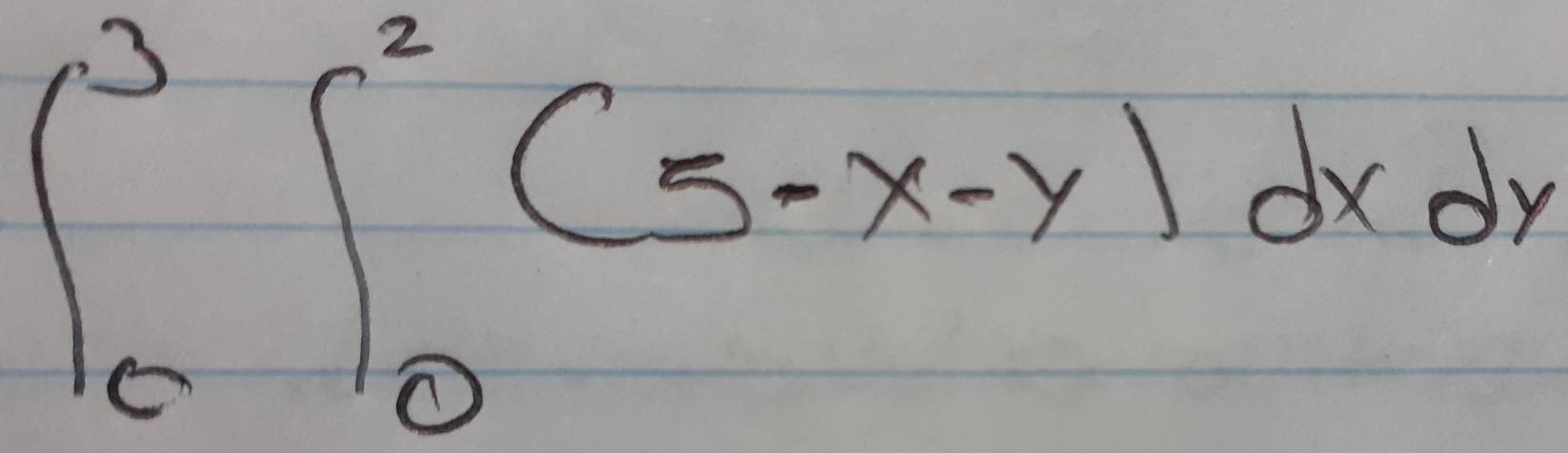 ∈t _0^3∈t _0^2(5-x-y)dxdy