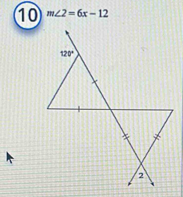 10 m∠ 2=6x-12