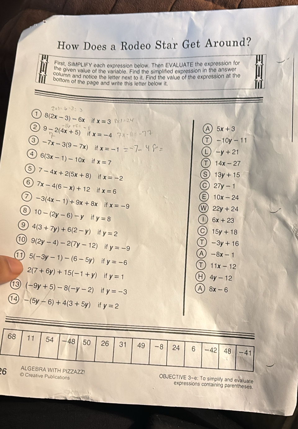 Solved How Does a Rodeo Star Get Around? First, SIMPLIFY each