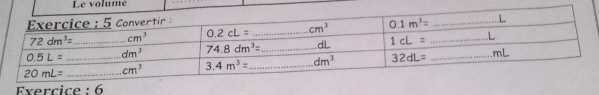 Le volum
Exercice : 6