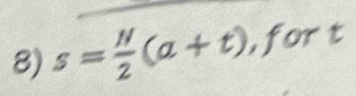 s= N/2 (a+t), 1 ort